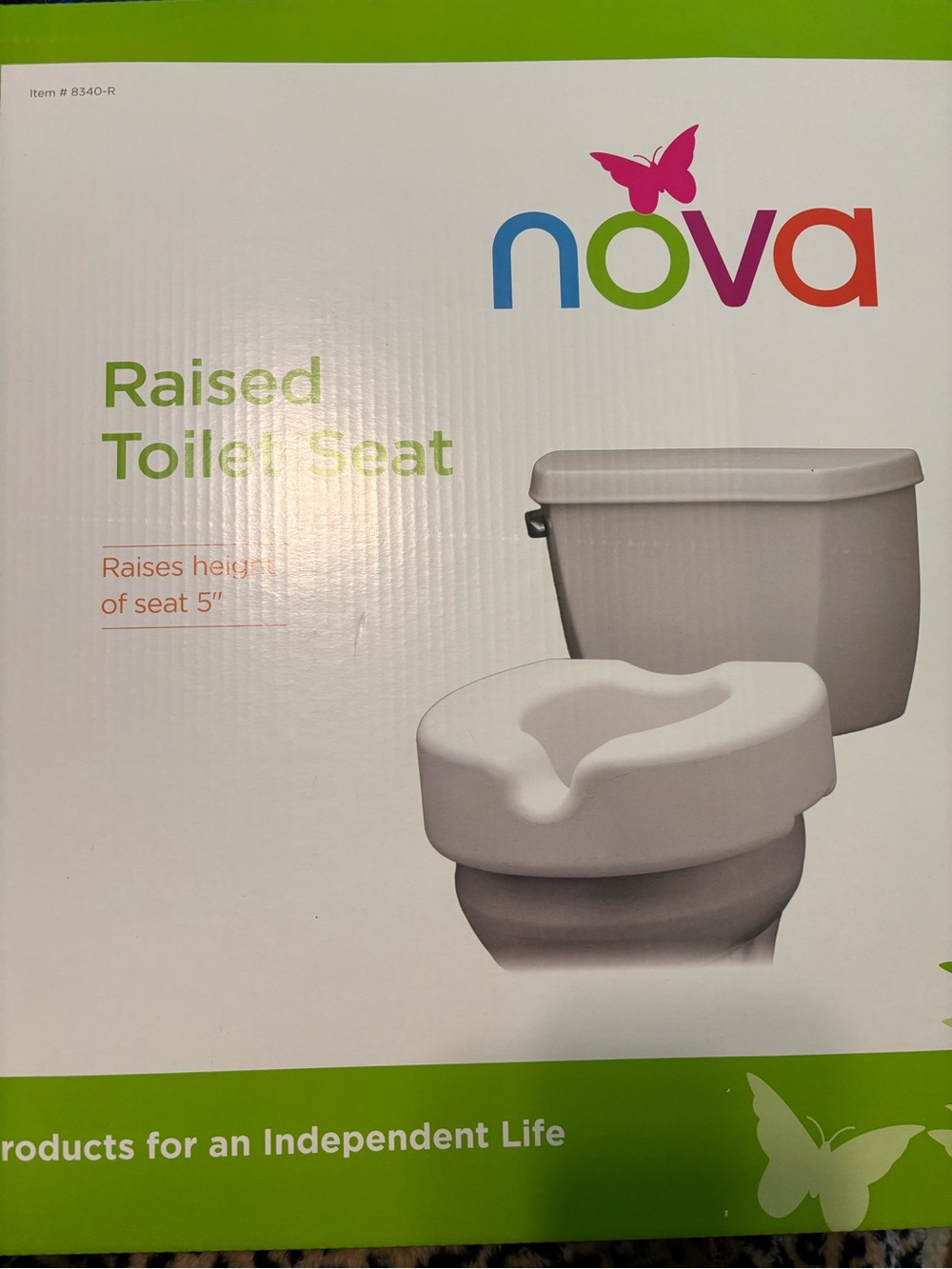 Nova Raised Toilet Seat - White